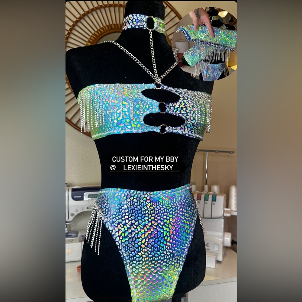 Custom Euphoric Ravewear Set - Holographic Mermaid